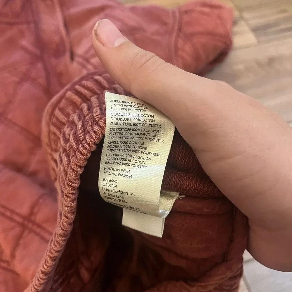 Free People Juno Quilted Red Burgundy Oversized Bomber Jacket Women's XS Cotton